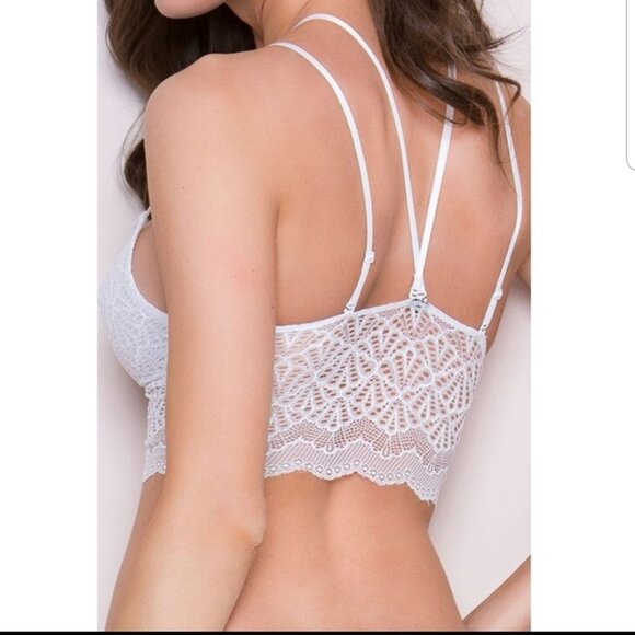 Anemone long line lace choker bralette ivory S/M M/L - Picture 1 of 6